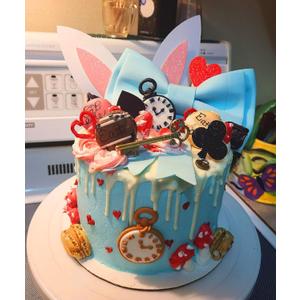 LaVenty Alice Cake Decoration Party Supplies Favors Bunny Birthday Cake Decoration Alice in Onederland Cake Topper Birthday Baby Shower Decoration