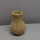 Ctosree 1 Pcs 12 Inch Small Wicker Rattan Woven Flower Vase, Boho Vases, Modern Decoration Country Style Woven Rustic Basket for Home Decoration, Indoor and Outdoor Use