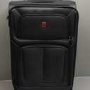 SwissGear Sion Softside Expandable Luggage, Black, Checked-Medium 25-Inch
