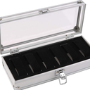 Watch Box,Watch Case,Storage Box Watch Box Watch Box for Men 6 Slot Aluminium Watch Box Watch Display Case Organizer Jewelry Storage Silver Watch Cases for Men