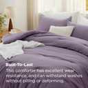 Bedsure California King Comforter Set, Grayish Purple Soft Prewashed Bedding for All Seasons, 3 Pieces GentleSoft™ Bed Set, 1 Lightweight Comforter (104"x96") and 2 Pillowcases (20"x36")