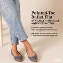 Amazon Essentials womens Comfortable Square-Toe Slip On Ballet Flat (14, Charcoal)