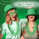 2 x 150PCS St Patricks Day Accessories, St. Patrick's Day Glasses Bracelets Tattoos Beads, Shamrock Saint Patricks Parade Throw, Irish Glasses Bracelets Tattoos Beads Stuff Bulk, Party Favor Decorations (Green)