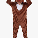 Halloween Christmas Unisex Kids Flannel Cosplay Onesie Costume Outfit Suit for Girls and Boys, Brown, Size 12