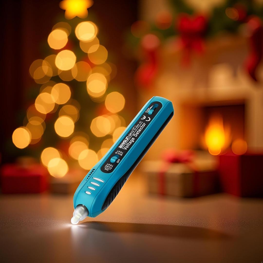 allsun Christmas Light Tester with Bulb Remover & Fuse Tester  for Incandescent String Lights Only (Not for LED), 12V-600V AC Non-Contact Voltage Detector