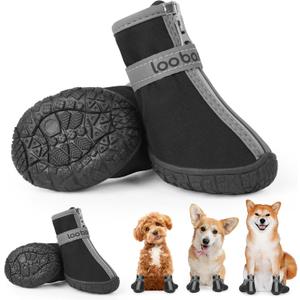 Small Dog Shoes for Hot Pavement - Dog Shoes Small Size Dogs for Summer Rain, Dog Booties and Paw Protectors with Reflective Strap for Outdoor Walking Hiking Running Training, Size 1