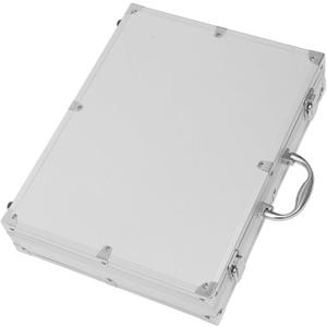 Lockable Aluminum Tool Case with Padded Foam, Portable Silver Carrying Box for Measurement Instruments, Repair Tools, Craft Supplies, and Fishing Gear - 14.56 X 11.22 X 2.95 Inches