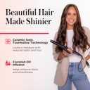 REVLON SmoothStay 1 Inch Curling Iron, Coconut Oil Infused Ceramic Curling Wand with Tourmaline Ionic Technology, Tight Bouncy Curls, Enhanced Shine, Reduced Frizz
