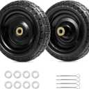 Gorilla Cart Wheels 10" Flat-free Solid Tire and Wheel Replacement 4.10/3.50-4 for Hand Truck, Wagon, Garden Dolly, Trolley - 2 Pack