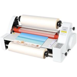 V350 Cold Hot Roll Laminator,350mm Laminating Machine,Single & Double Sided Thermal Laminator for Paper Card PVC Foil,Etc.,Digital Display & Temperature Control for Home Commercial Office School,700W