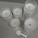 Raycare Flameless Candles Battery Operated with Remote Timer, Acrylic Flickering LED Pillar Candle for Halloween Decoration, Home Decor, Gift for Family and Friend, White, Set of 5