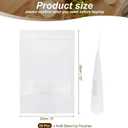 uxcell 50pcs Kraft Stand Up Pouches, 8 x 12 White Resealable Kraft Paper Zip Seal Food Storage Bags Multipurpose Bulk Packing Bags with Matte Window for Dried Fruit Nut Coffee Tea