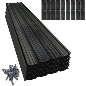 18Pcs Galvanized Steel Roof Panels,L42.52W17.72 Inch Metal Roofing Panels,Corrugated Tin Roofing Panels with Screw Resistant Suitable for Garages,Sheds,Stables and Mobile Homes