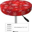 ICOMON 12 Inch Padded Christmas Round Bar Stool Cover Cushion with Elastic Fabric Round Chair Seat Cushion for Wooden Metal Stools