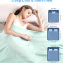 Cooling Comforter, Soft & Breathable Lightweight Blanket for Hot Sleepers, All-Season Cooling Blanket 90"x90" Queen Size, Green