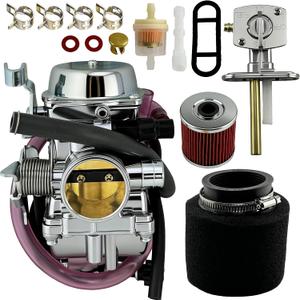 Bayou 300 Carburetor Fit for Kawasaki KLF300B 2x4 1986-2004 & KLF300C 4x4 1986-2004 ATV with fuel switch Air Filter