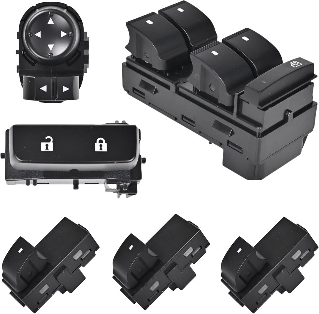 Window Switch Driver Side & Passenger Door Lock & Mirror Compatible with 2007-2015 Chevy Silverado GMC Sierra 1500 2500HD 3500HD Power Master Window Switch Replaces#20945129 22883768 15804093