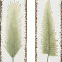 Deco 79 Metal Leaf Home Wall Decor Wall Sculpture, Set of 2 Wall Art 13"W, 36"H, White