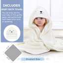 MoreFeel Collapsible Baby Bathtub for Newborn with Thermometer & 1 Hooded Towel & 1 Soft Floating Cushion, Portable Travel Bathtub with Drain Hole, Durable Foldable Baby Tubs for Infants to Toddler