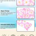 Alakuoti Long Sleeve One Piece Ruffle Swimsuit for Toddler Girls Baby Girl Rashguard Shirt with UPF 50+ Sun Protection (Pink, XS)