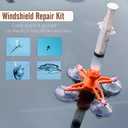 Upgraded Windshield Repair Kit for Chips and Cracks Instant Fix for Chips, Cracks, and Bullseyes, High-Pressure Resin Injection Glass Windshield Crack Repair Kit for Long-Lasting (Tangerine)