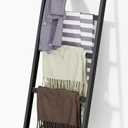 WTZ Blanket Ladder, 5-Layer Towel Racks, Blanket Holder with Anti-Slip Construction Home Decor, Decorative Blanket, Quilt, Towel, Scarf Ladder Shelves for Livingroom, Bedroom, Bathroom, Black
