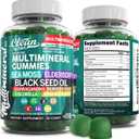 Sea Moss Gummies | Clinically Tested - Black Seed Oil Ashwagandha Elderberry Burdock Root Chlorella Manuka Honey - Vegan Irish Sea Moss Gummy Vitamins for Adults Kids Men Women - Green Apple Flavor