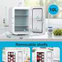 Antarctic Star Compact Mini Fridge, 10L Portable Small Refrigerator, 2.6 Gal Mini Fridge with AC/DC Adapters, Small Cosmetics Cooler for Beverage, Food, Makeup, Bedroom, Office, Dorm, White