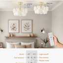 Bexilyny 20" Gold Crystal Fandelier Ceiling Fans with Lights, Gold Flower Chandelier Ceiling Fan with Light Remote Control, Caged Mid-Century with 6 Speeds for Girl's Bedroom, Living Room, Nursery