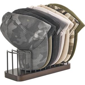 Mkono Hat Organizer for Baseball Caps, Set of 1 Hat Holder for 10 Baseball Caps, Tabletop Hat Rack Stand Hat Storage Display Baseball Cap Organizer for Desk Closet Shelf Dresser