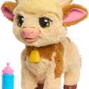FurReal Maggie The Feed & Follow Cow, 11 Inch Interactive Highland Mini Cow, for Boys and Girls, Ages 4 and up