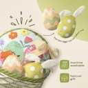 Ashler Easter Egg Basket-Shaped Pillow, Egg Throw Pillow with 3D Eggs Pillow, Soft Velvet Easter Decorative with Cute Embroidery and Bow for Couch, Bedroom, Living Room, Light Green, 17x13 inches