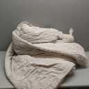 CozyLux Queen Comforter Set Oatmeal Seersucker 7 Pieces Bed in a Bag Queen Comforter Set with Sheets Luxury Soft Bedding Set with Down Alternative Comforter, Sheets, Pillowcases & Shams for All Season