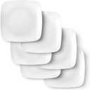 DELLING Appetizer Plates - 6.5 in Ceramic Small Plates for Dessert -Square Serving Plates - White Kitchen Dinnerware Dishes Set for Snacks, Appetizer, Side Dishes- Serving Platter Set of 6