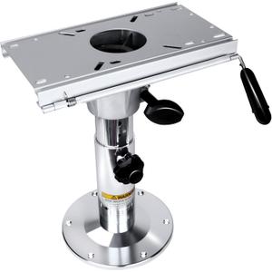 Adjustable Aluminum Boat Seat Pedestal 13-19 Inch Height with Slide Mount, Boat Chair Base with Locking Mechanism, Smooth 360 Rotation, for Fishing Boats and Marine Vessels