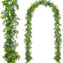 Crowye 2 Pcs 6 ft St Patrick's Day Shamrock Garland Artificial Lucky Shamrock Clover Garland for St Patrick's Day Spring Outdoor Indoor Mantle Table Decor