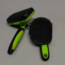 3PCS Self Cleaning Slicker Brush & Pet Grooming Rake & Bath Brush for Dogs,Cats and Horses | Double-Sided Dematting Comb & Skin Friendly Deshedding Grooming Tool | Premium Pet Supplies(Green Black)