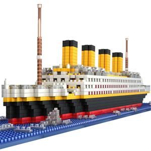 BIDIUTOY Titanic Ship Model Building Block Set, 3D Puzzle Sets DIY Educational Toys, Bricks Toy, with 1860Pcs Micro Mini Blocks, Ideal Gift for Kids and Adults