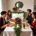 1 Pc 6 Ft Artificial Norfolk Pine Garlands, Christmas Garland,Real Touch Winter Pine Garland, Green Artificial Greenery Garland for Table for Christmas Winter Home Mantel Fireplace Holiday Party