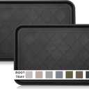 Boot Tray for Entryway Indoor, Heavy Duty Shoe Mat Tray 2 Packs, 16.7"x12.8" Waterproof Shoes Trays with Raised Edge, Outdoor Multi-Purpose Mats for Boots, Garden, Pets (Black)