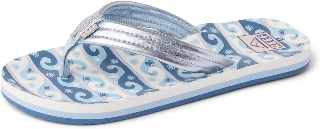 Reef Kids' Ahi Beach Flip Flop, Soft Cushion Footbed, Water Friendly, Wavey, 1