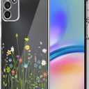 Unov Case Compatible with Samsung Galaxy A05s Clear with Design Soft TPU Shock Absorption Slim Embossed Pattern Protective Back Cover 6.7 inches (Flower Bouquet)