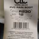 CLC Custom Leathercraft Climate Gear R230 Over The Sock Black PVC Rain Boot, SIze 12