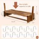 CypherX 30 Caps Wood Hat Organizer, Hat Rack Organizer with Shelf for Baseball Caps, Hanger Holder with Hooks for Trucker Hat Snaphats