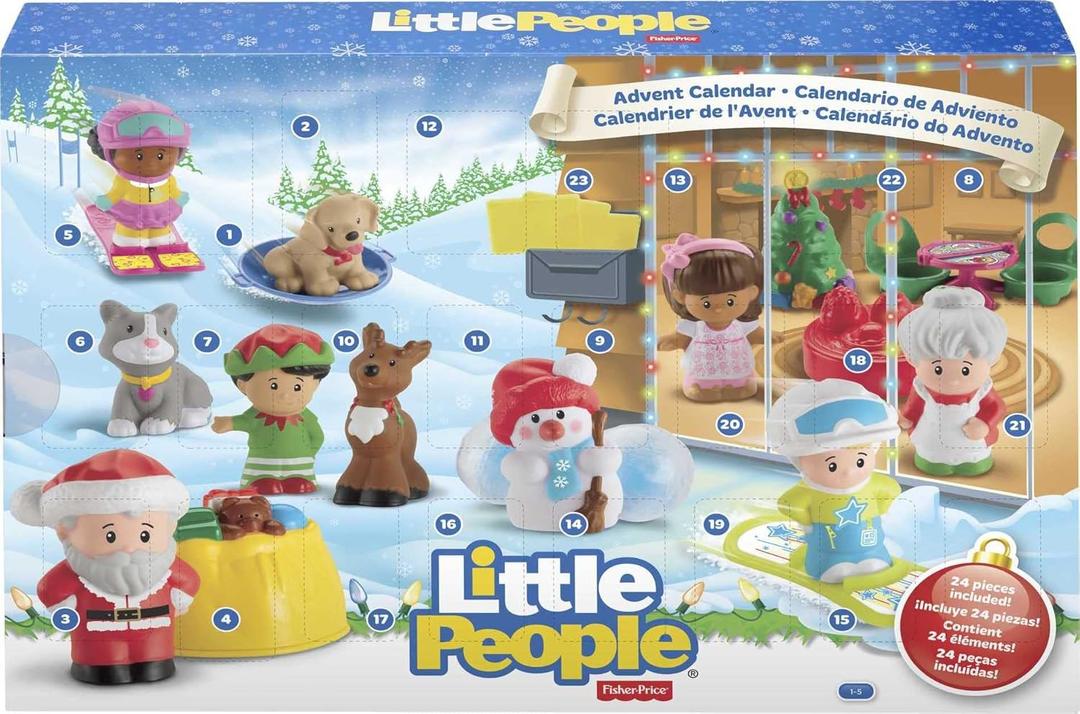 Fisher-Price Little People Toddler Toys Advent Calendar, Set of 24 Figures & Accessories for Christmas Play Ages 1+ Years