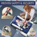 LUMARA Toddler Airplane Bed - Inflatable Airplane Bed for Toddlers, Plane Baby Mattress for Kids - Blow Up Air Mattress for Child Flight Sleep with Safety Belt, Innovative Valves, No Pump Needed