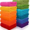 Newwiee Set of 12 Bath Towels Bulk - 28 x 55 Inch Large Cotton Towels in 12 Colors, Soft Quick-Dry Lightweight Bathroom Towel for Home Pool Beach Spa Hotel Gym Use(12 Colors)