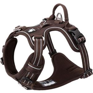 TRUE LOVE Dog Harness No Pull Nylon Reflective Pet Harness Adjustable Comfortable Control Step-in Brilliant Colors Truelove TLH56512 (Brown)