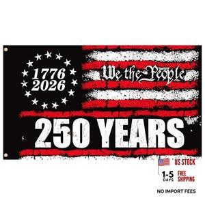 250 Anniversary Flag 3x5 Ft America Flag Double Sided Print 4th of July Independence Day Veterans Day Flags for House Indoor Yard Holiday Patriotic Banner Decor