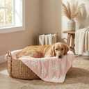 Horaldaily Pets Flannel Blanket, Pink Paw 3D Textured Soft Fuzzy Fluffy Plush Cozy Fleece Premium Blankets for Dog Cat Puppy Kitten Couch Protection, 30x40